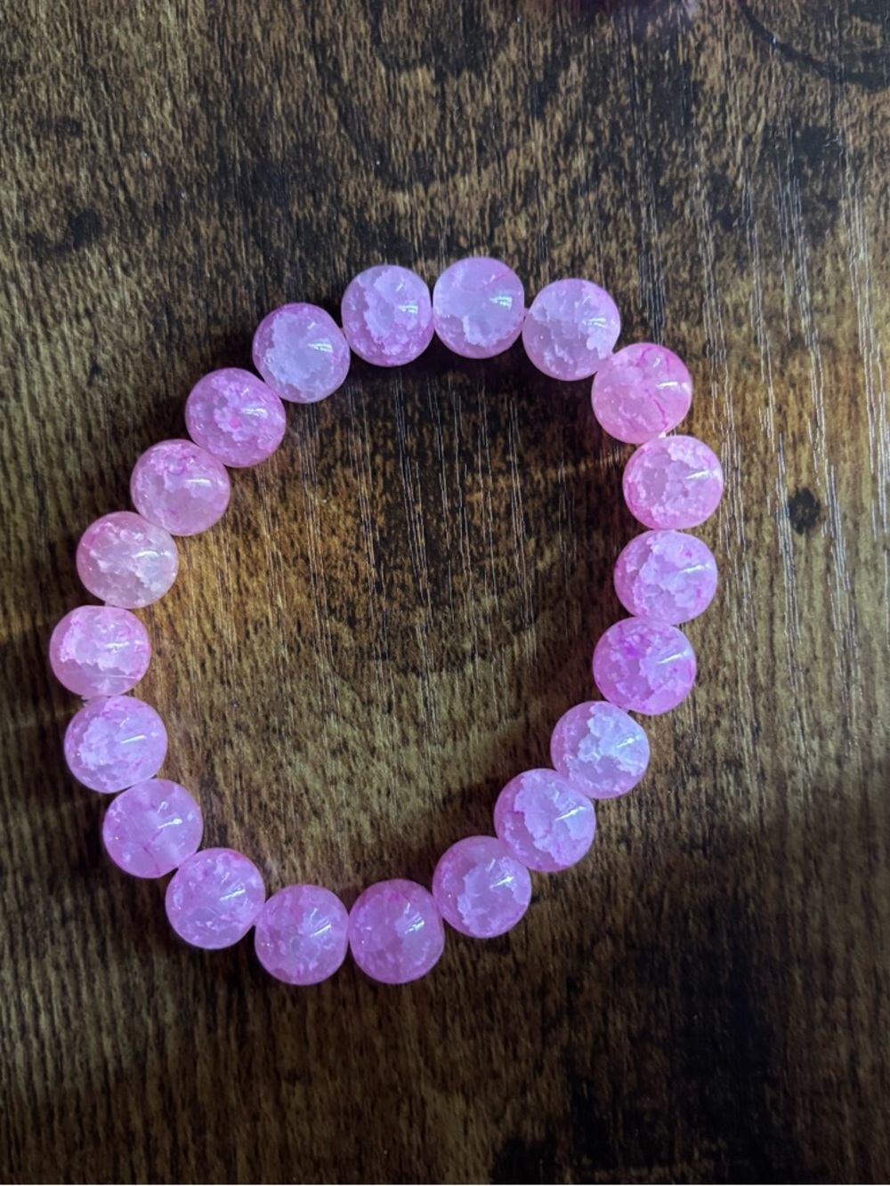 Handmade 12PCS Baby Pink Beaded Bracelets